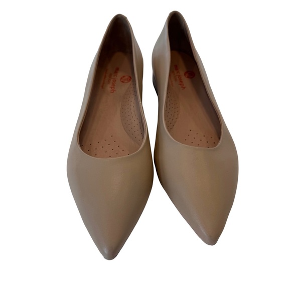 Marc Joseph NY Women’s Pointed Toe FlatsNude Leather Handcrafted Sz 6.5 NEW